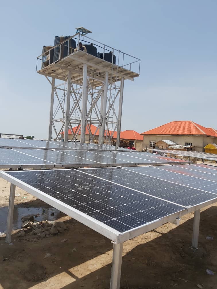 Solar water borehole in the Sahel